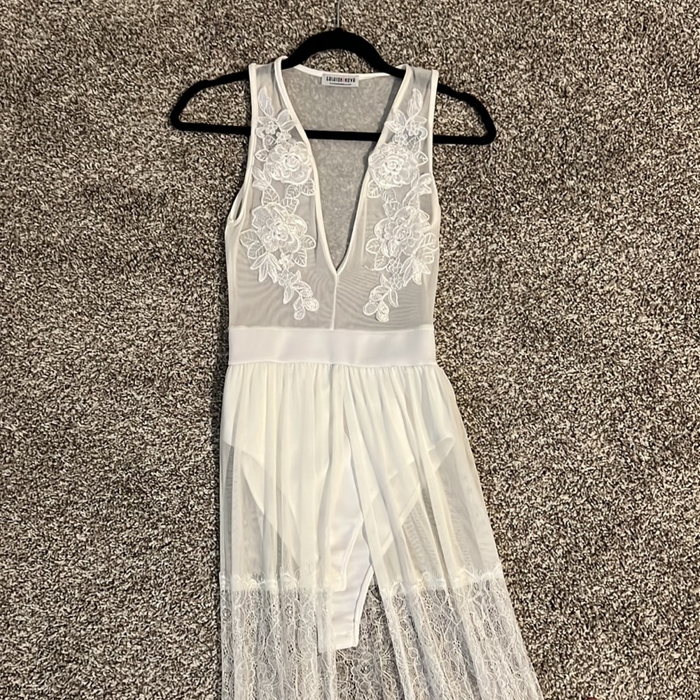 White sheer bodysuit